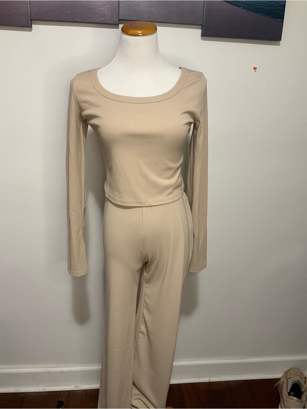 Women's Long Sleeve Top & pant Set in Light Brown Medium
